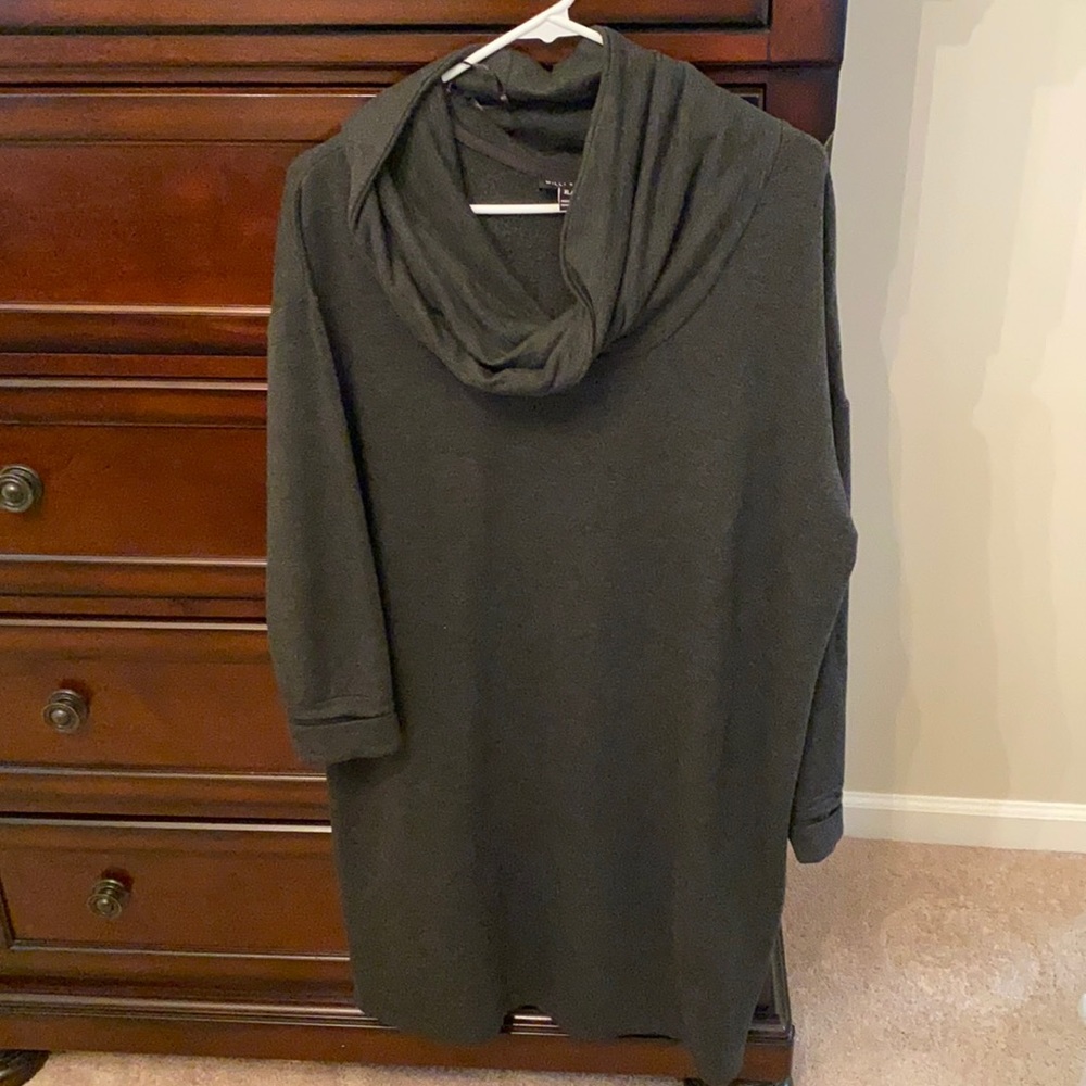 Cowl neck sweater dress